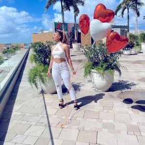 White/Cream crisscross Beautiful crop top